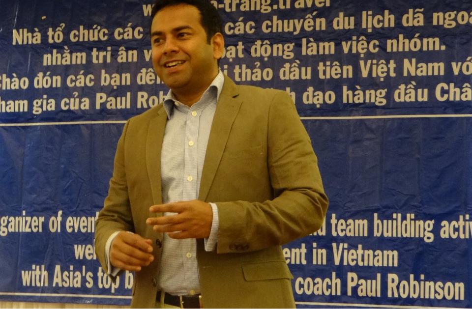 First indian speaker doing a leadership session in Vietnam