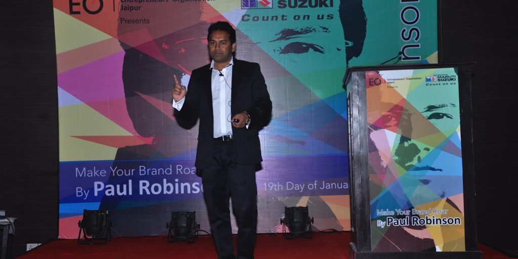 Paul Robinson doing a branding session for business people